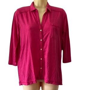Abercrombie & Fitch Size M Pink Button From Knit Blouse Size Medium